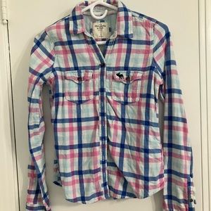 Pink plaid Abercrombie & Fitch top